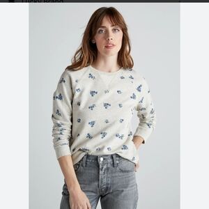 Floral Print Cream Sweater